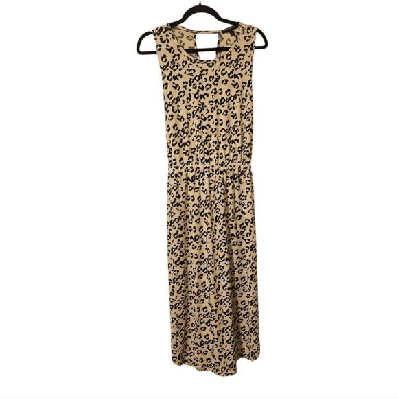 Banana Republic Factory Dresses & Skirts - BANANA REPUBLIC Crossback Midi Dress‎ Navy Off White Leopard Print - Size Large
